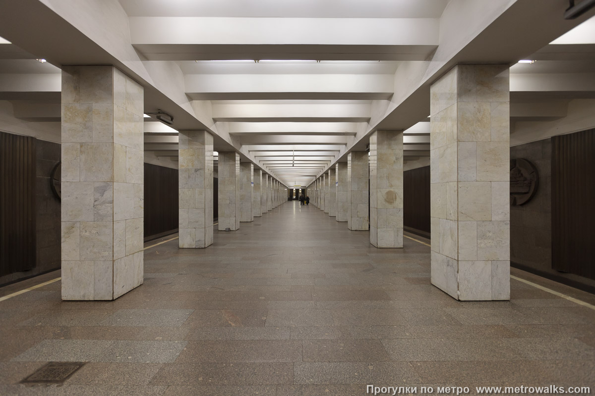 Фотография станции Владыкино (Серпуховско-Тимирязевская линия, Москва). Продольный вид центрального зала.