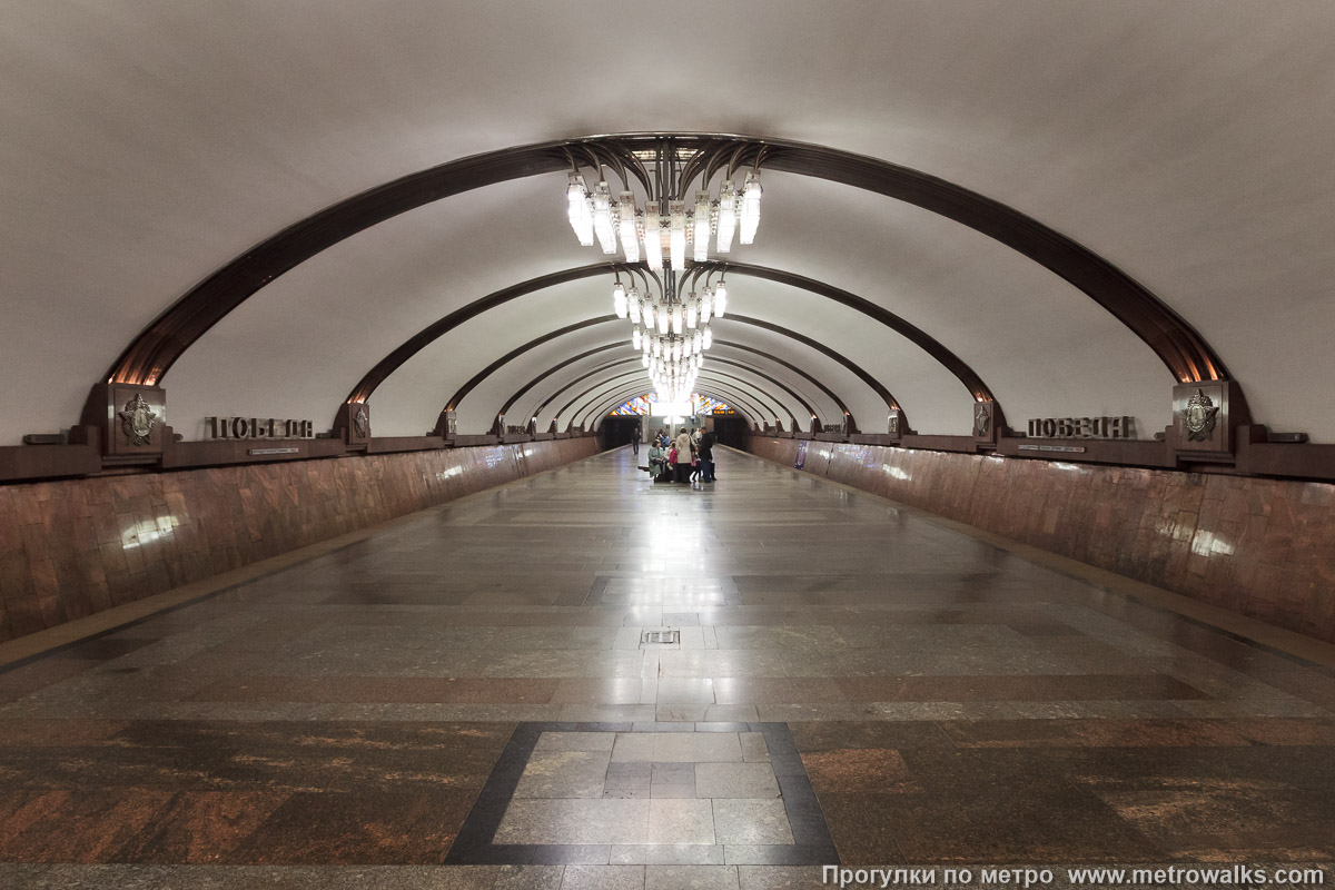 Фотография станции Победа (Самара). Продольный вид по оси станции.