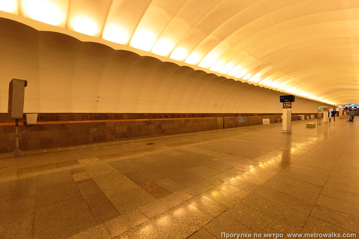 Фотография станции Проспект Большевиков (Правобережная линия, Санкт-Петербург). Вид по диагонали.