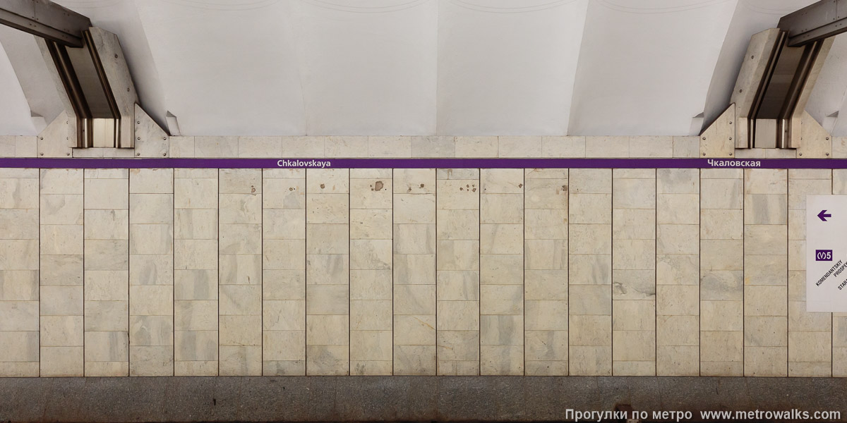 Фотография станции Чкаловская (Фрунзенско-Приморская линия, Санкт-Петербург). Путевая стена.