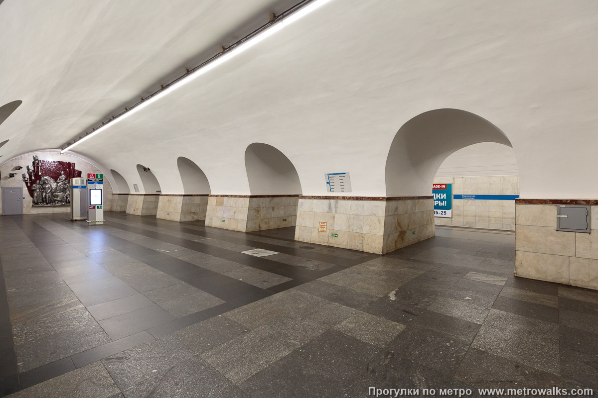 Фотография станции Фрунзенская (Московско-Петроградская линия, Санкт-Петербург). Вид по диагонали.