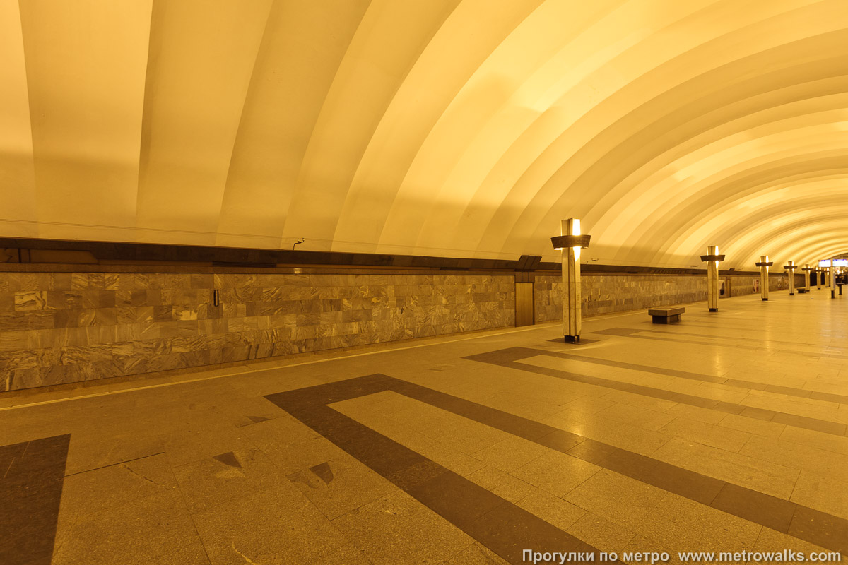 Фотография станции Ладожская (Правобережная линия, Санкт-Петербург). Вид по диагонали.