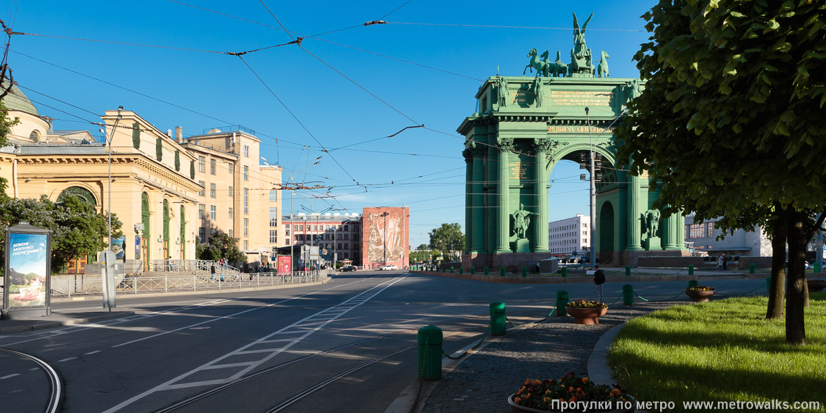 Фотография станции Нарвская (Кировско-Выборгская линия, Санкт-Петербург). Общий вид окрестностей станции. Площадь Стачек.