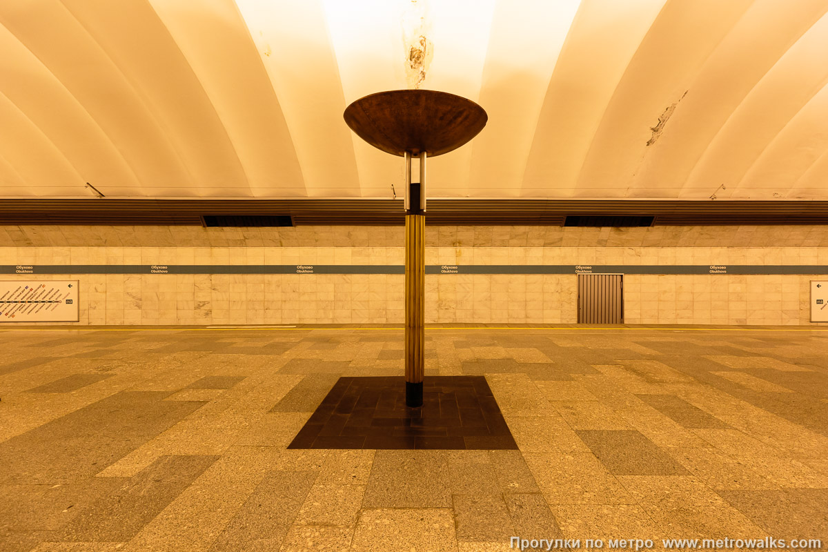 Фотография станции Обухово (Невско-Василеостровская линия, Санкт-Петербург). Поперечный вид.