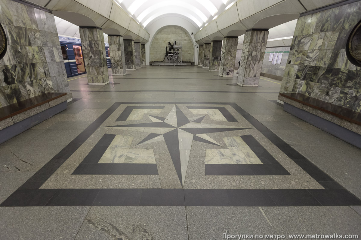 Фотография станции Приморская (Невско-Василеостровская линия, Санкт-Петербург). Взгляд вниз.
