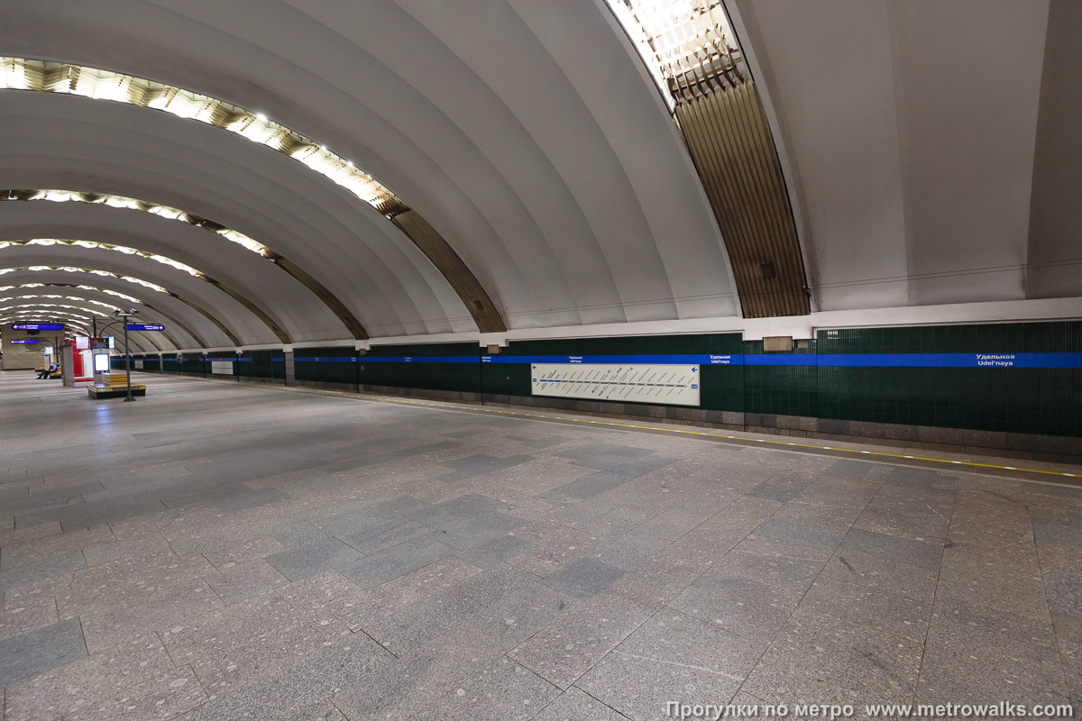 Фотография станции Удельная (Московско-Петроградская линия, Санкт-Петербург). Вид по диагонали.