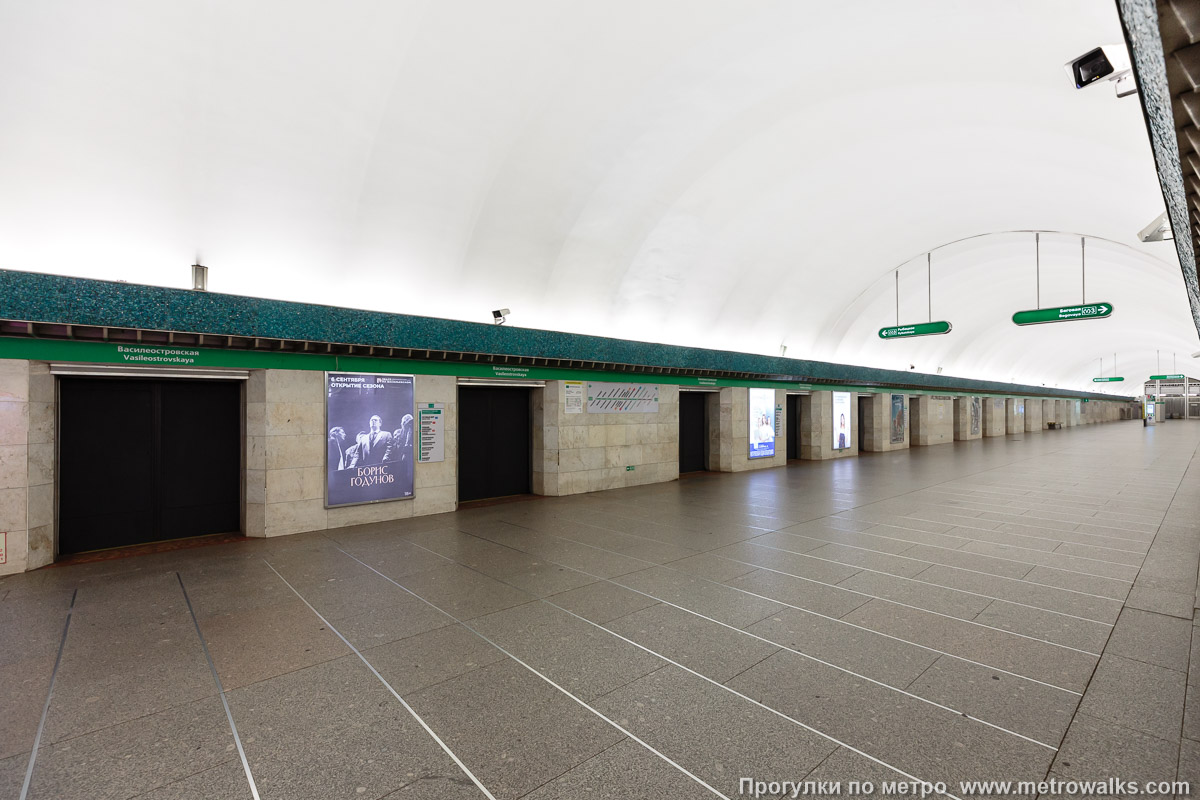 Фотография станции Василеостровская (Невско-Василеостровская линия, Санкт-Петербург). Вид по диагонали.