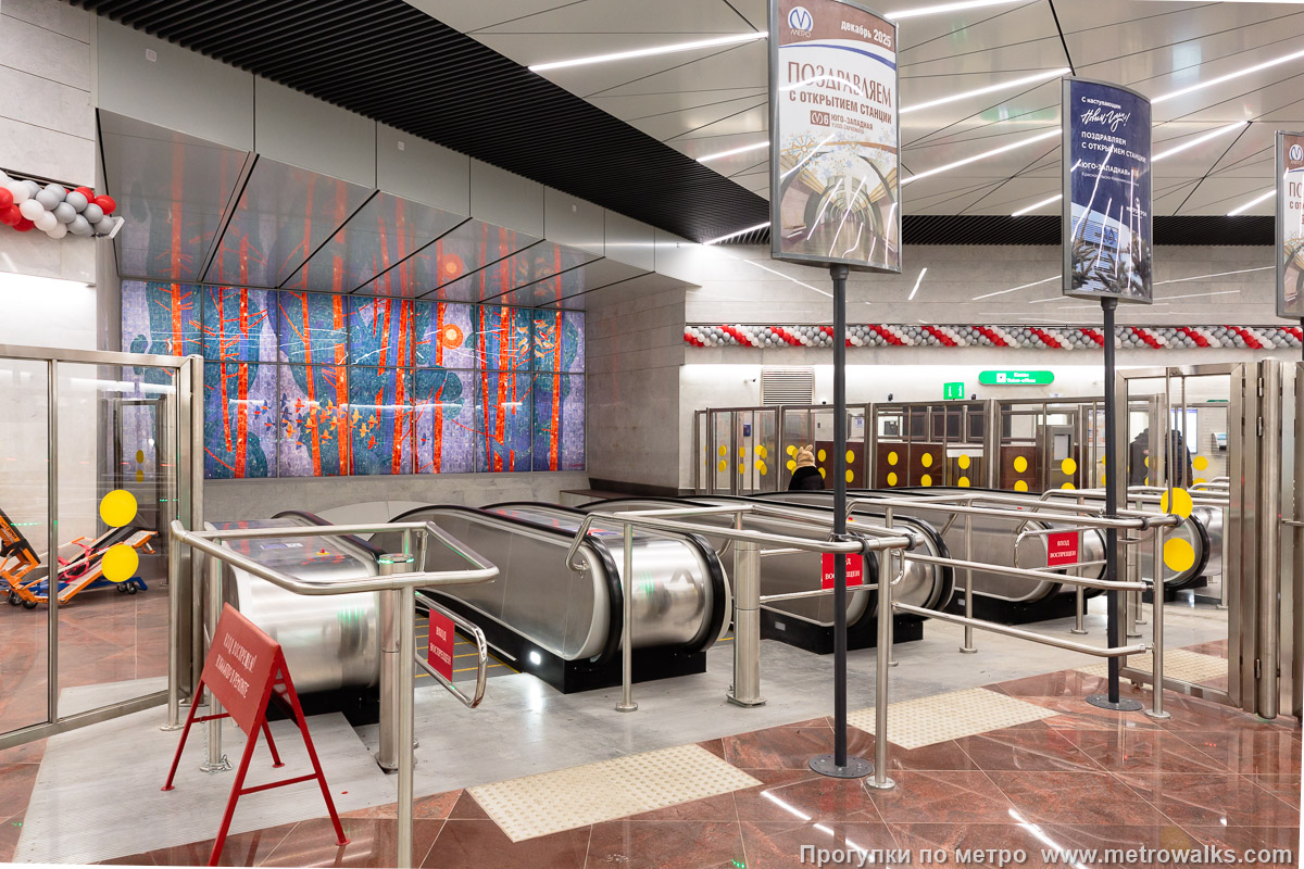 Фотография станции Юго-Западная (Красносельско-Калининская линия, Санкт-Петербург). Эскалаторы в вестибюле.